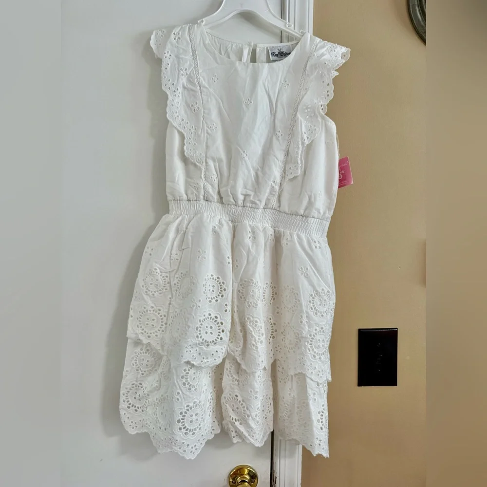 Rare Editions Little Girls Tiered Eyelet Casual Dress